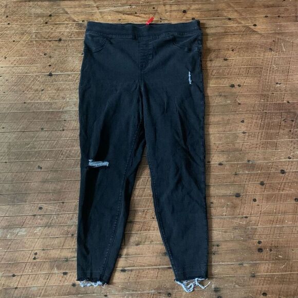 Spanx distressed black jean-ish shapewear raw hem 3x jeggings - Picture 1 of 5